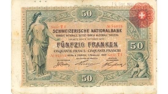 İSVİÇRE FRANKININ TÜM BANKNOTLARI 1