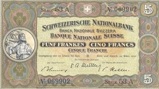 İSVİÇRE FRANKININ TÜM BANKNOTLARI 15