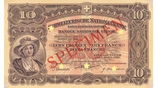 İSVİÇRE FRANKININ TÜM BANKNOTLARI 35