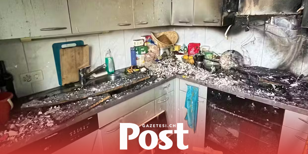 Bienne’de  yangında bir mutfak kül oldu