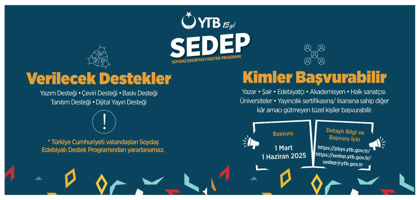 Soydaş Edebiyatı Destek Programı (SEDEP) 2025 Yılı Başvuruları Açıldı