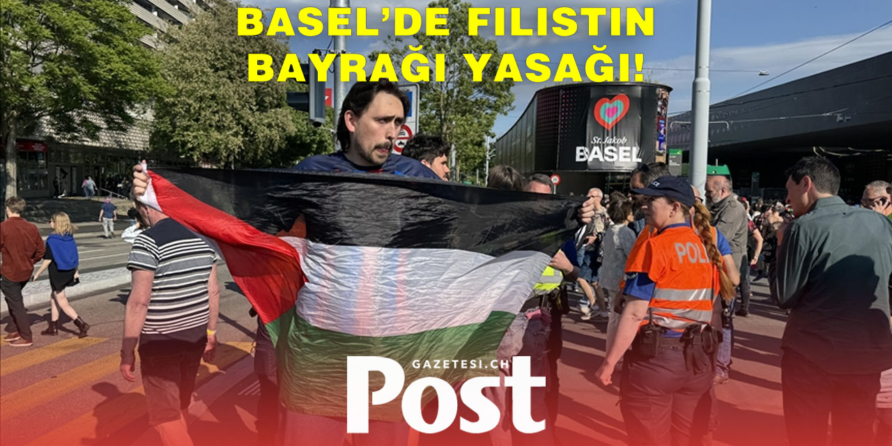 Basel'de Eurovision Şarkı Yarışması'nın yapıldığı alanda Filistin bayrakları taşınmasına izin verilmiyor