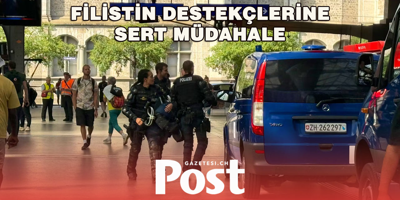 ZÜRİH’TE FİLİSTİN’E DESTEK GÖSTERİSİNE POLİS MÜDAHALESİ