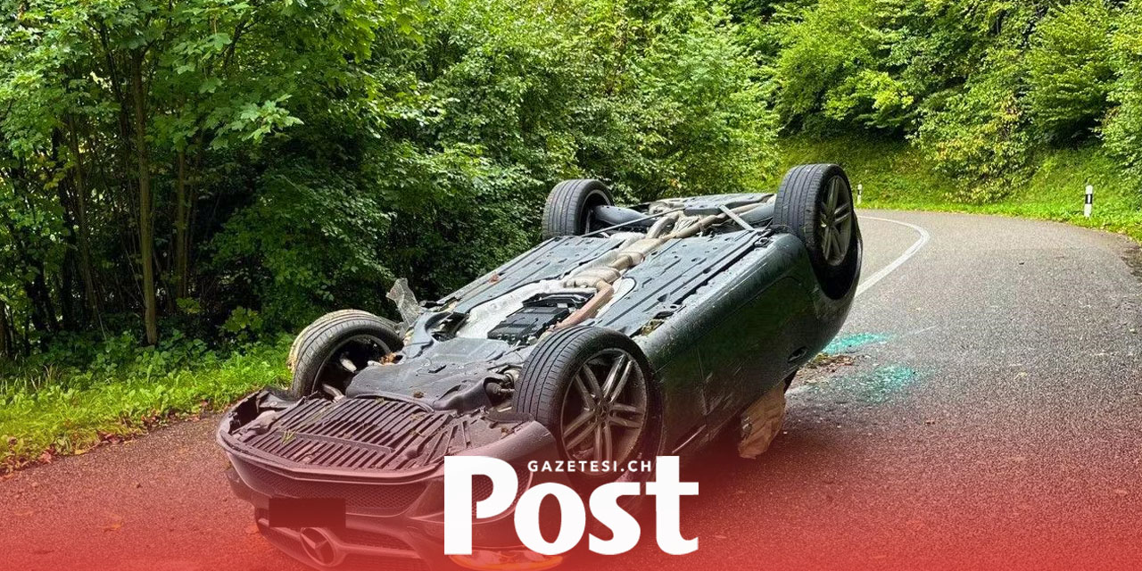 Jura’da Feci Kaza: Araç Takla Atarak Çatısında Kaldı