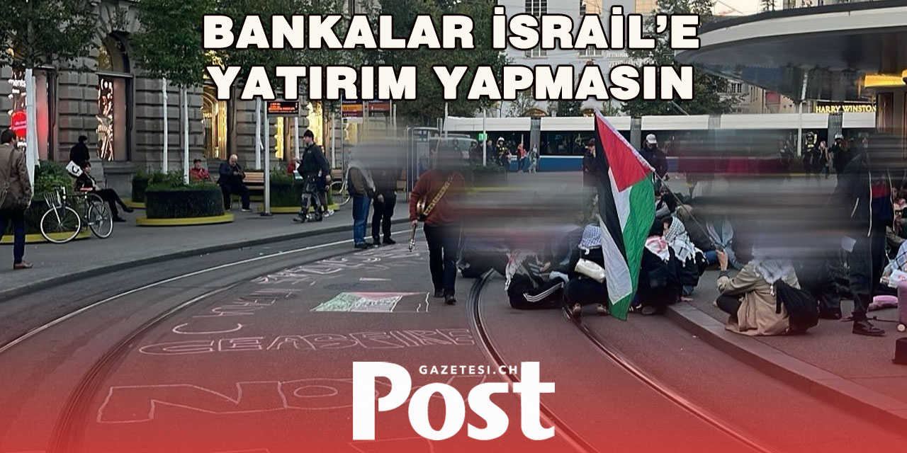 Paradeplatz’da Filistin gösterisi