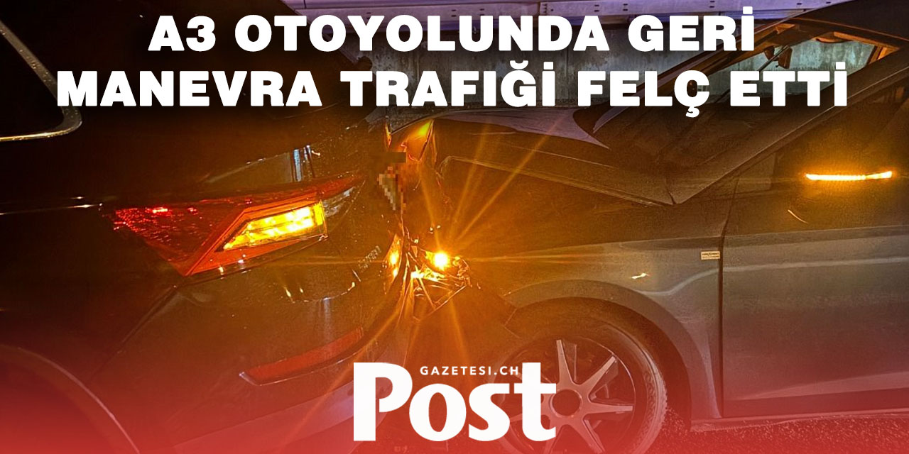 Zürih A3 otoyolunda geri manevra yapan araç kazaya neden oldu