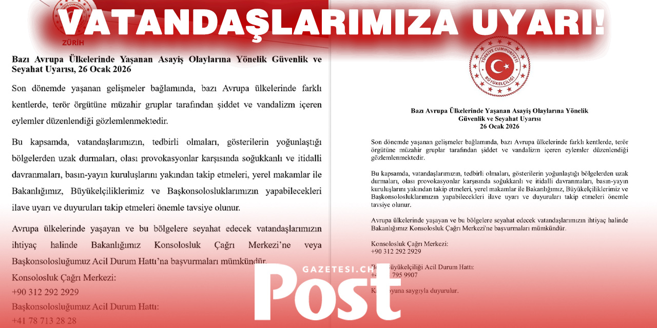 Türkiye’den Avrupa’daki olaylar sonrası Türk vatandaşlarına güvenlik uyarısı