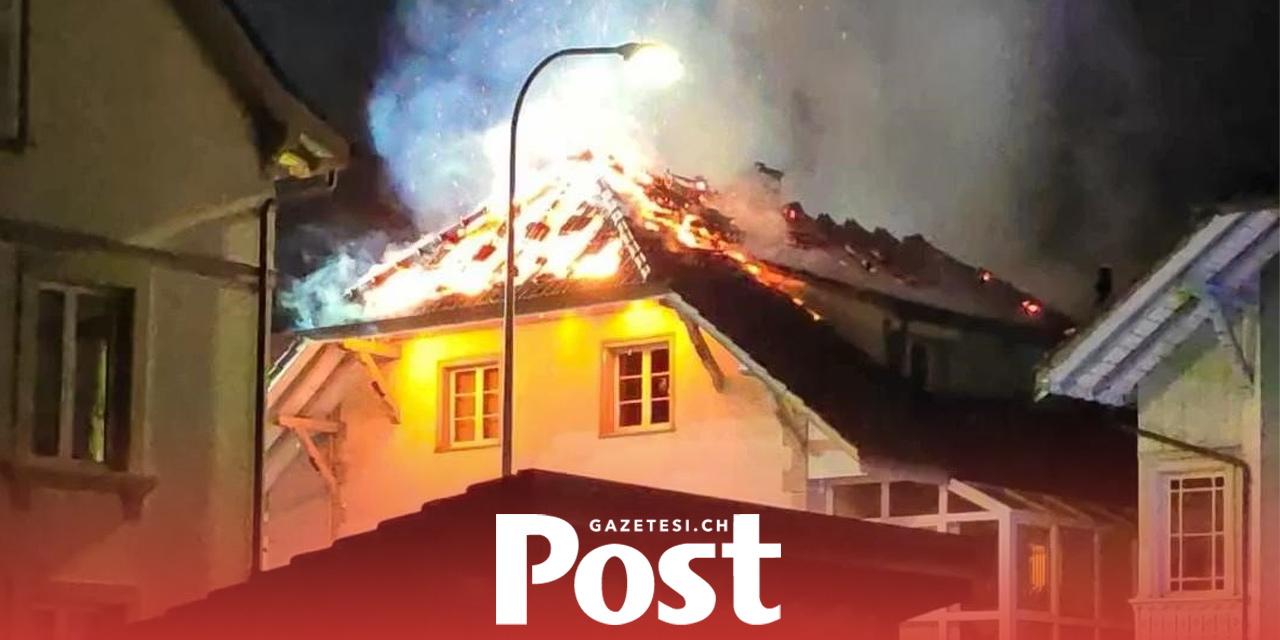 Bern’de apartman yangını: Çatı katı tamamen yandı