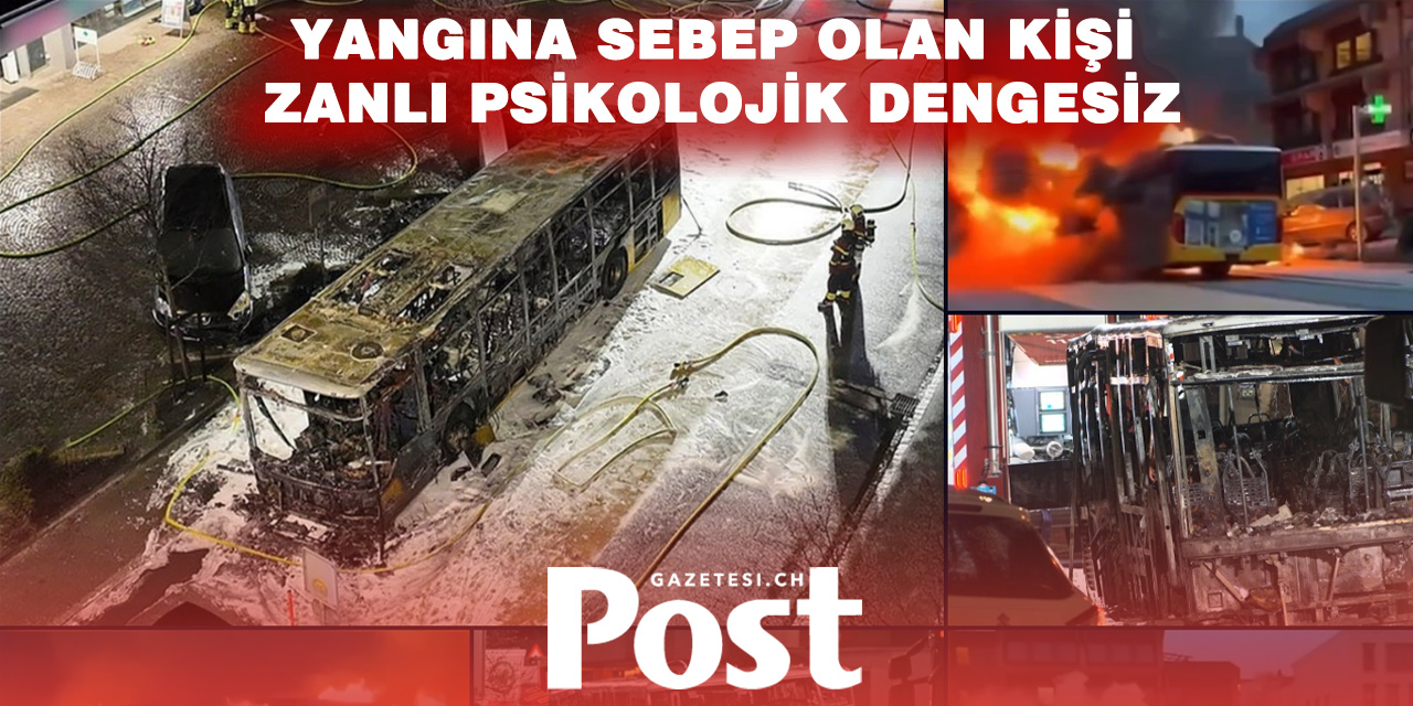 Otobüs kundaklama sonucu yandı