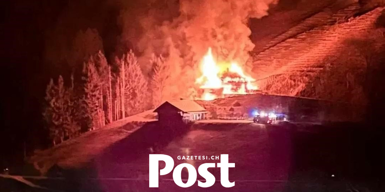 VALAIS’DE YANGIN: DAĞ EVİ KÜL OLDU