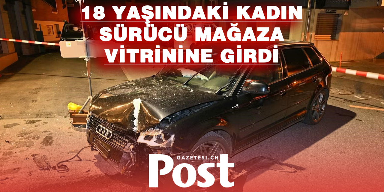 Schwyz’de 18 yaşındaki sürücü mağaza vitrinine daldı