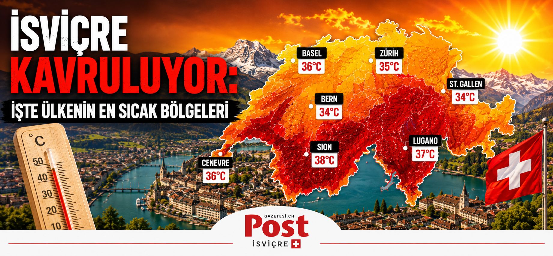 Fırtına Geçti, Sıcaklar Geri Döndü: İsviçre’de Kavurucu Günler Başladı
