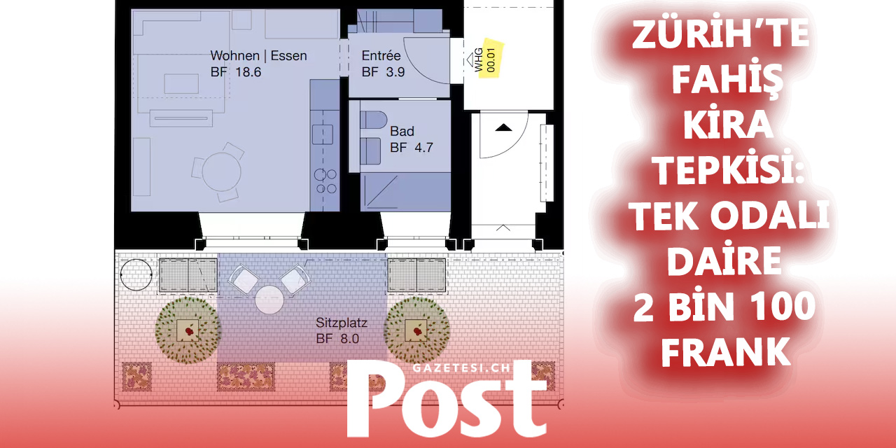 Zürih’te 27 metrekarelik daireye 2 bin 100 frank kira!