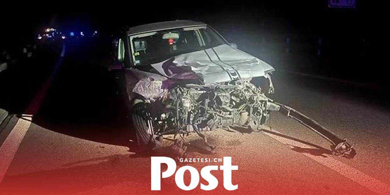 A16 Otoyolu’nda korkutan kaza! Araç hurdaya döndü