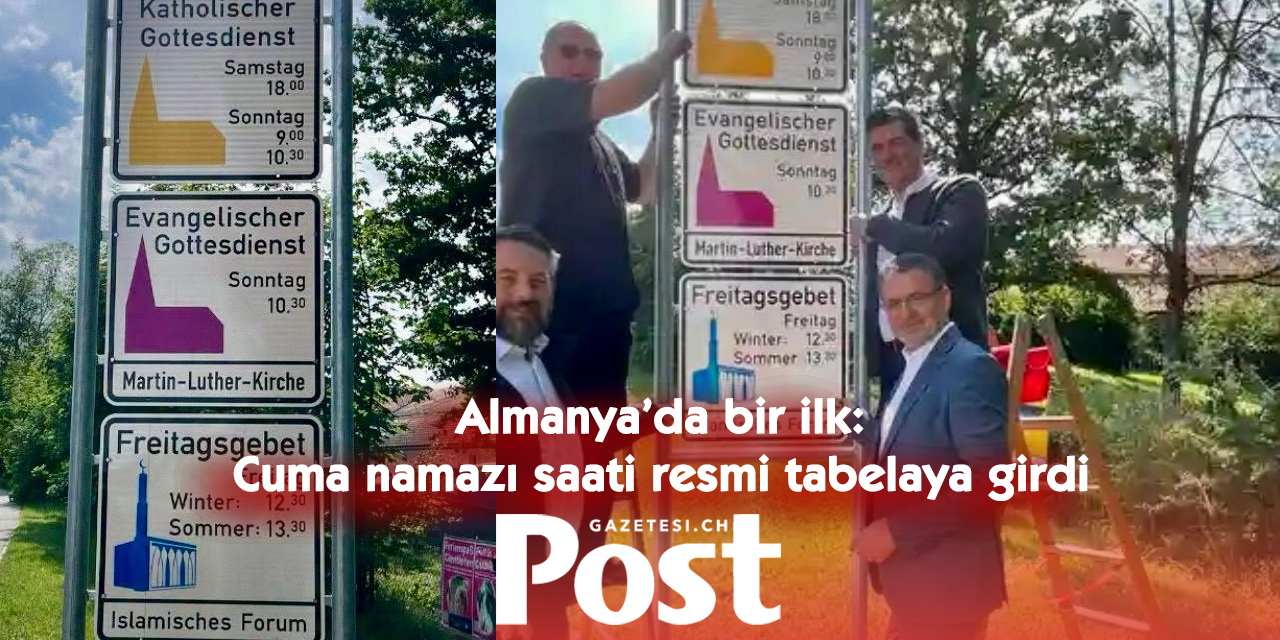 Almanya’da Örnek Uygulama: Cuma Namazı Saati Resmi Şehir Tabelasında Yer Aldı