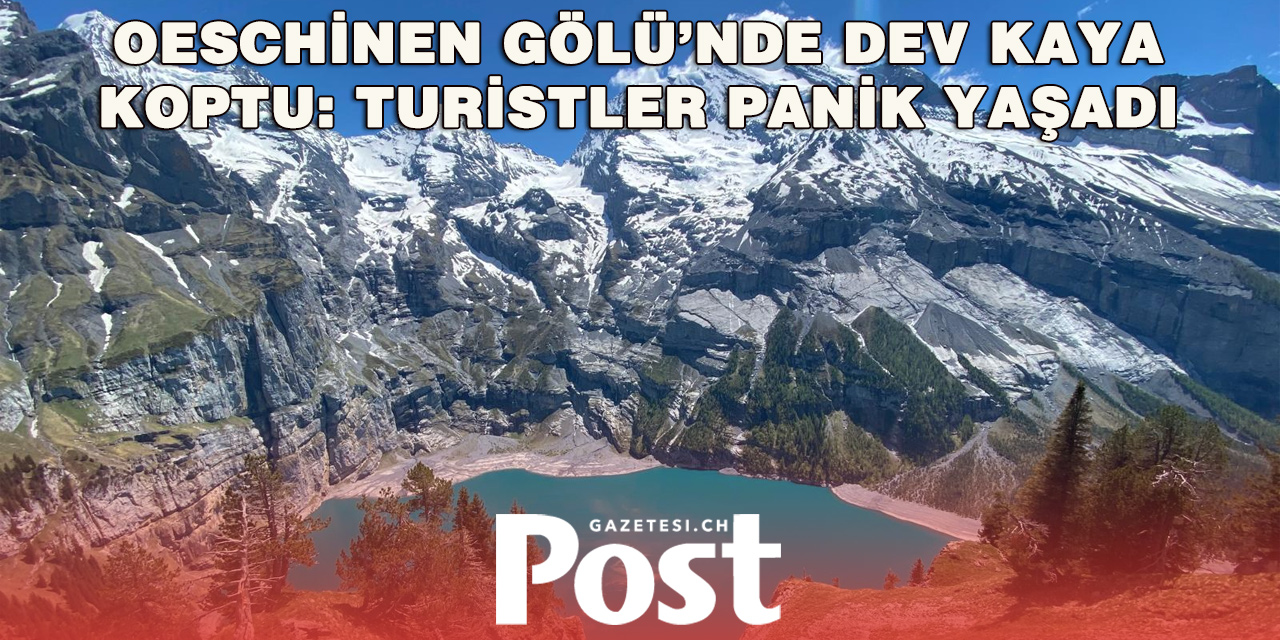 Oeschinen Gölü’nde Dağdan 1.500 Metreküplük Kaya Koptu