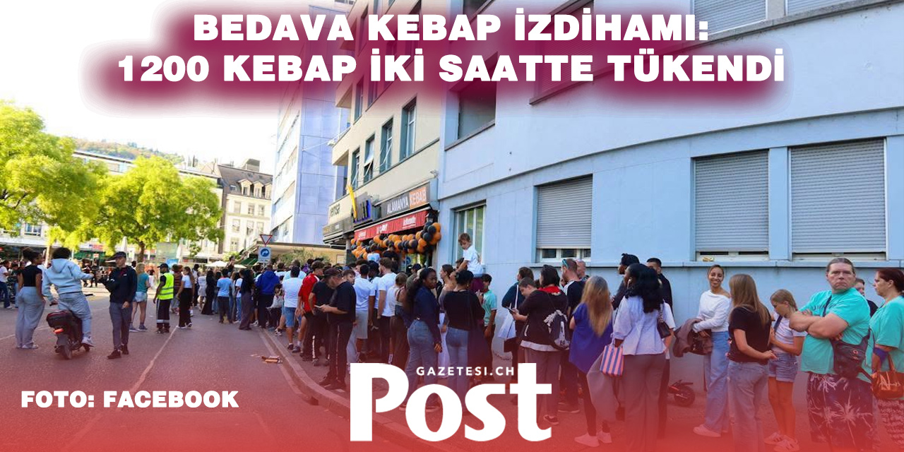 Biel’de Ücretsiz Kebap Kuyruğu: Yaklaşık 2 Bin Kişi Geldi