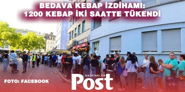 Biel’de Ücretsiz Kebap Kuyruğu: Yaklaşık 2 Bin Kişi Geldi